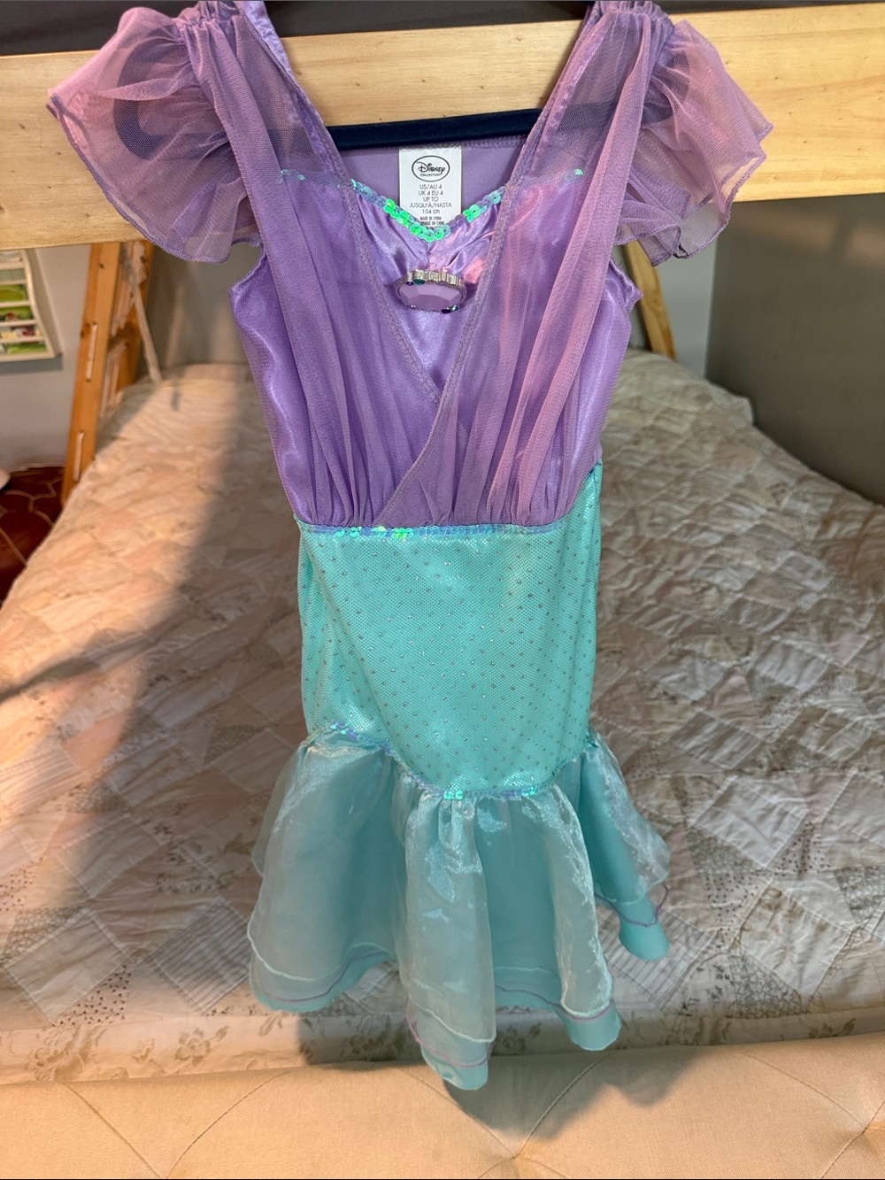 Disney Purple and Aqua Mermaid Dress-Up Costume girl 4T Ariel